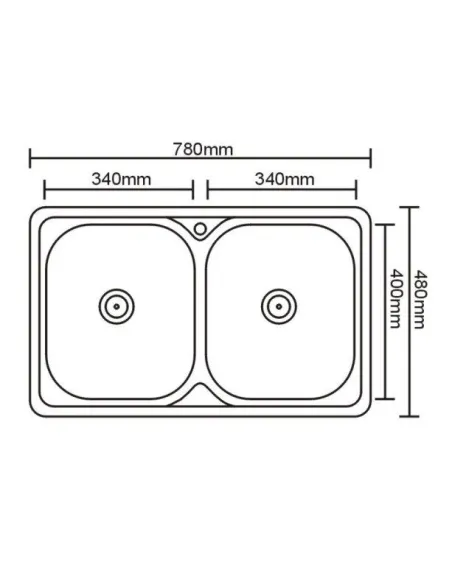 Мойка для кухни из нержавеющей стали прямоугольная Romzha Fifika 2C Textură, 480х780х180 мм - 2