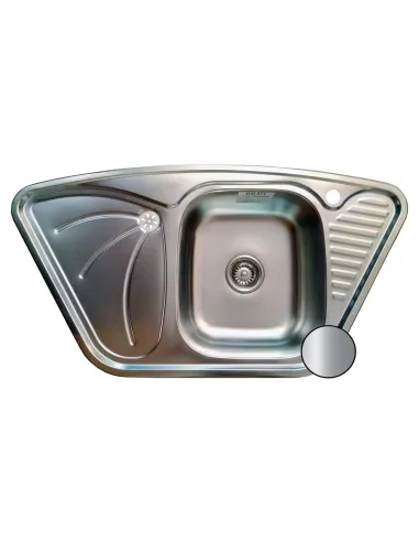 Мойка для кухни из нержавеющей стали угловая Romzha Meduză Nova Satin, 500х950х180 мм - 2