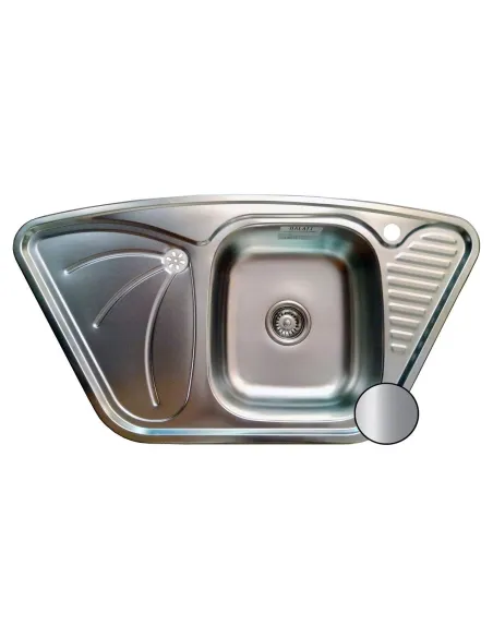 Мойка для кухни из нержавеющей стали угловая Romzha Meduză Nova Satin, 500х950х180 мм - 2