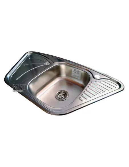 Мойка для кухни из нержавеющей стали угловая Romzha Meduză Nova Satin, 500х950х180 мм - 5