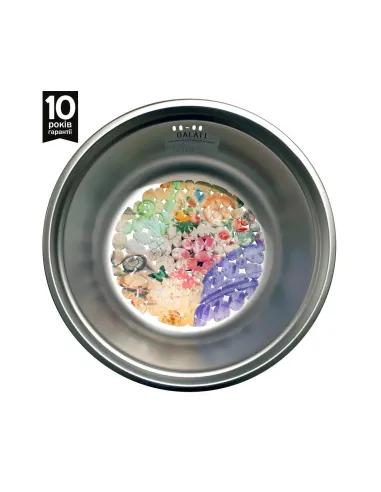 Мийка кухонна металева кругла Romzha Pula Satin, 430х430х170 мм - 6