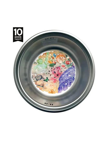 Мийка кухонна металева кругла Romzha Pula Textura, 430х430х170 мм - 7