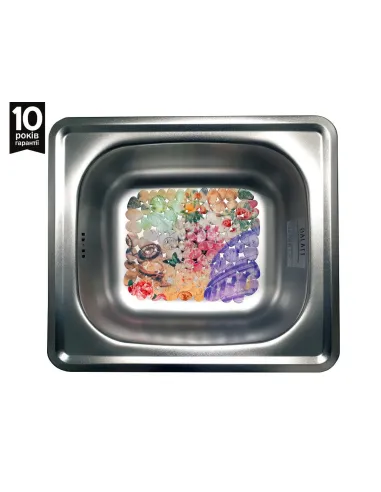 Мийка кухонна металева прямокутна Romzha Nicola Satin, 440х500х170 мм - 5