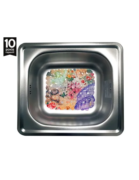 Мийка кухонна металева прямокутна Romzha Nicola Satin, 440х500х170 мм - 5