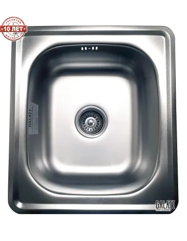 Мийка кухонна металева прямокутна Romzha Nicola Satin, 440х500х170 мм - 6