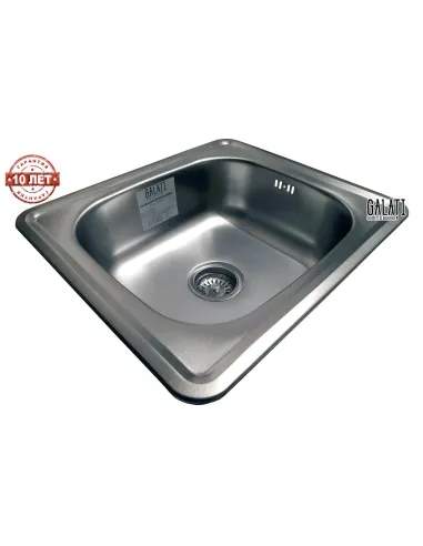 Мийка кухонна металева прямокутна Romzha Nicola Satin, 440х500х170 мм - 8