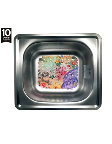 Мийка кухонна металева прямокутна Romzha Nicola Textura, 440х500х170 мм - 7