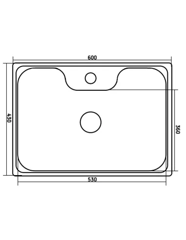 Мойка для кухни из нержавеющей стали прямоугольная Romzha Bella Satin, 430х600х200 мм - 6