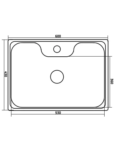Мойка для кухни из нержавеющей стали прямоугольная Romzha Bella Satin, 430х600х200 мм - 6