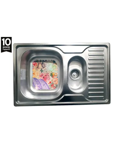 Мойка для кухни из нержавеющей стали прямоугольная Romzha Petrika Satin, 500х780х180 мм - 5