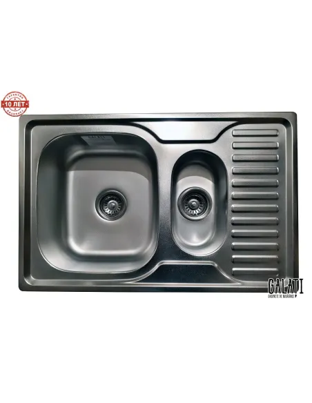 Мойка для кухни из нержавеющей стали прямоугольная Romzha Petrika Satin, 500х780х180 мм - 6