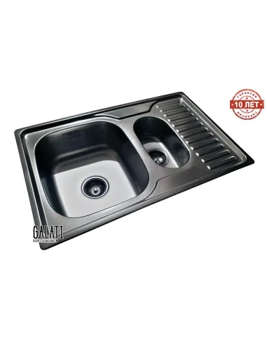 Мойка для кухни из нержавеющей стали прямоугольная Romzha Petrika Satin, 500х780х180 мм - 7