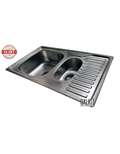 Мойка для кухни из нержавеющей стали прямоугольная Romzha Petrika Satin, 500х780х180 мм - 9