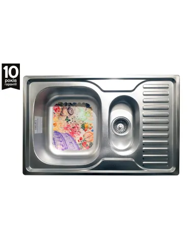 Мийка кухонна металева прямокутна Romzha Petrika Textura, 500х780х180 мм - 5