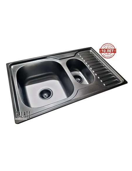 Мийка кухонна металева прямокутна Romzha Petrika Textura, 500х780х180 мм - 8