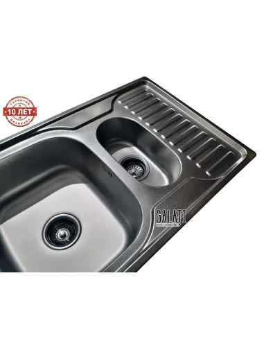 Мийка кухонна металева прямокутна Romzha Petrika Textura, 500х780х180 мм - 9