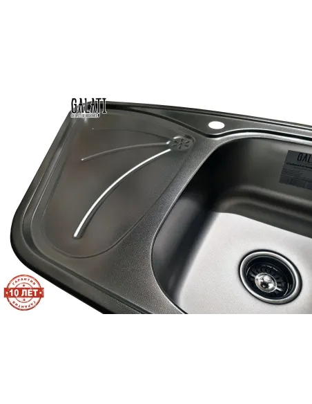 Мойка для кухни из нержавеющей стали угловая Romzha Meduza Nova Textura, 500х950х180 мм - 5