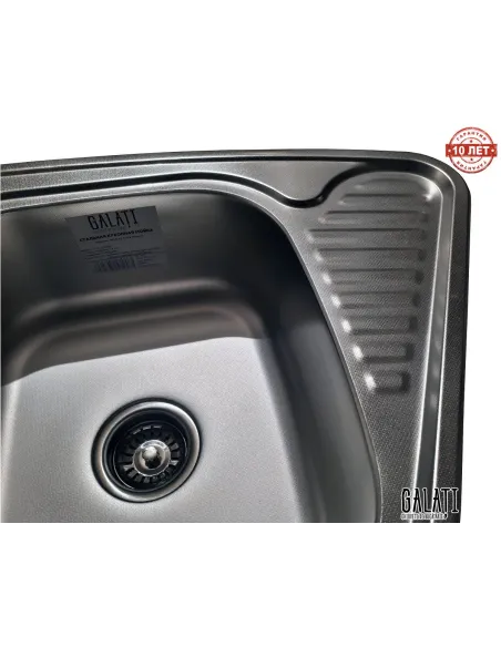 Мойка для кухни из нержавеющей стали угловая Romzha Meduza Nova Textura, 500х950х180 мм - 6