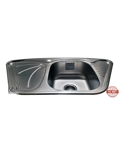 Мойка для кухни из нержавеющей стали угловая Romzha Meduza Nova Textura, 500х950х180 мм - 7