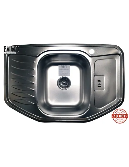 Мийка кухонна металева прямокутна Romzha Rampa Satin, 510х780х180 мм - 4