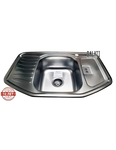 Мийка кухонна металева прямокутна Romzha Rampa Satin, 510х780х180 мм - 5