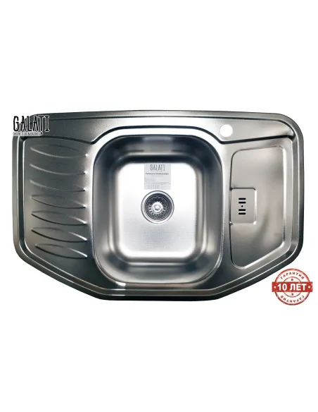 Мийка кухонна металева прямокутна Romzha Rampa Textura, 510х780х180 мм - 4