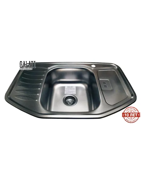 Мийка кухонна металева прямокутна Romzha Rampa Textura, 510х780х180 мм - 5