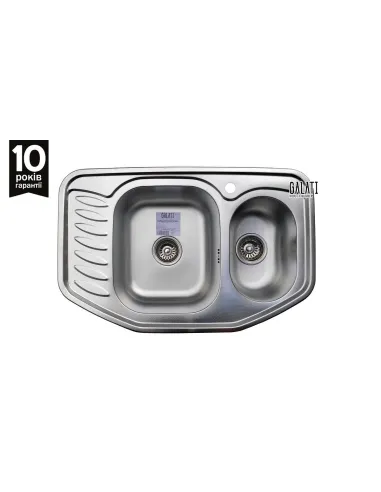 Мийка кухонна металева прямокутна Romzha Rampa 1.5C Textura, 510х780х195 мм - 5