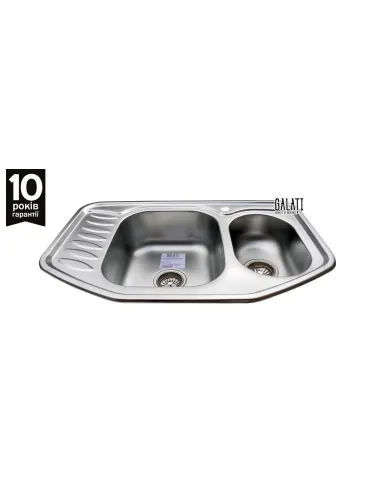 Мийка кухонна металева прямокутна Romzha Rampa 1.5C Textura, 510х780х195 мм - 7