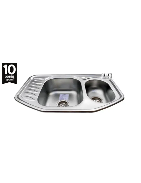 Мийка кухонна металева прямокутна Romzha Rampa 1.5C Textura, 510х780х195 мм - 7