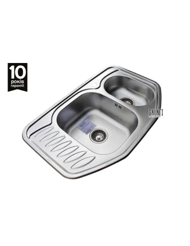 Мийка кухонна металева прямокутна Romzha Rampa 1.5C Textura, 510х780х195 мм - 8