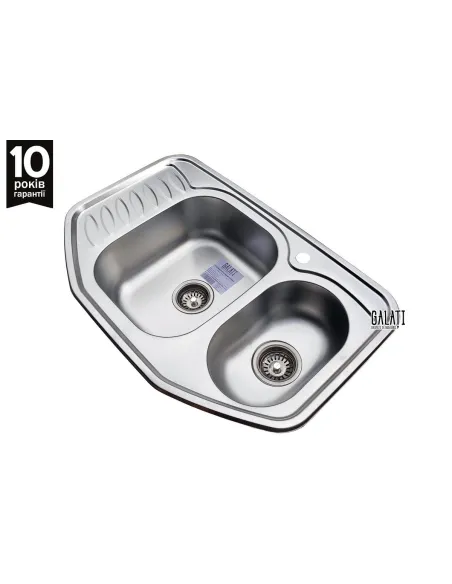 Мийка кухонна металева прямокутна Romzha Rampa 1.5C Textura, 510х780х195 мм - 9