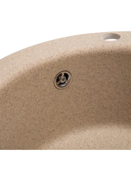 Мойка кухонная каменная круглая Romzha Eva Piesok 301, 475x475x175 мм - 7