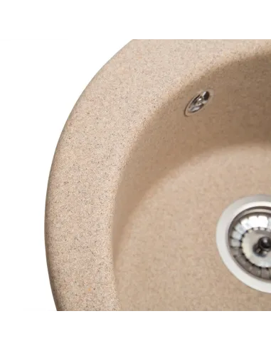 Мойка кухонная каменная круглая Romzha Eva Piesok 301, 475x475x175 мм - 8