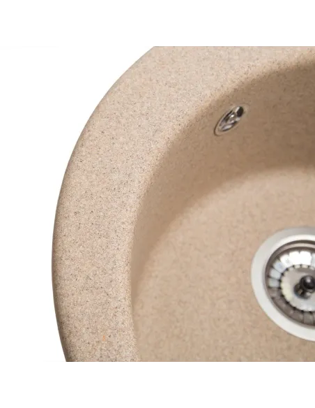 Мойка кухонная каменная круглая Romzha Eva Piesok 301, 475x475x175 мм - 8