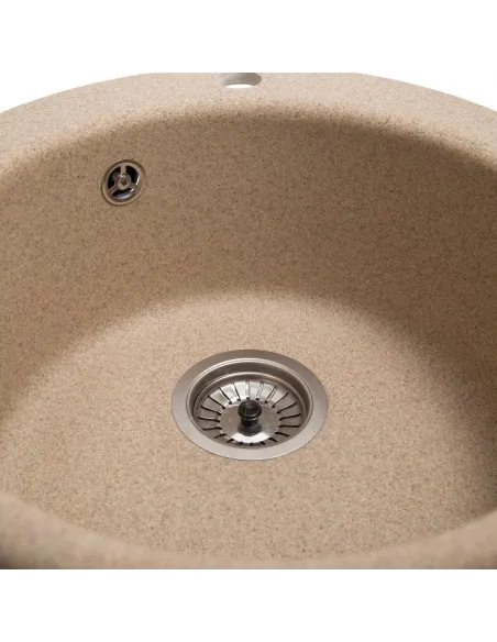 Мойка кухонная каменная круглая Romzha Eva Piesok 301, 475x475x175 мм - 9