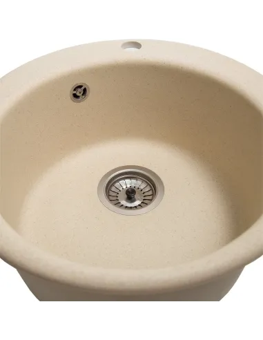 Мойка кухонная каменная круглая Romzha Eva Avena 501, 475x475x175 мм - 9