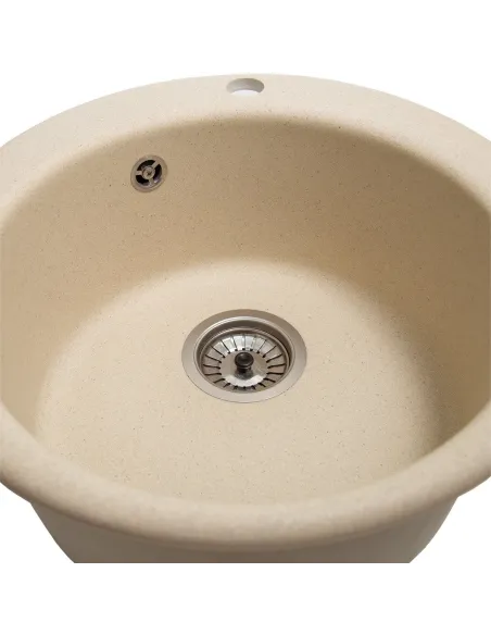 Мойка кухонная каменная круглая Romzha Eva Avena 501, 475x475x175 мм - 9