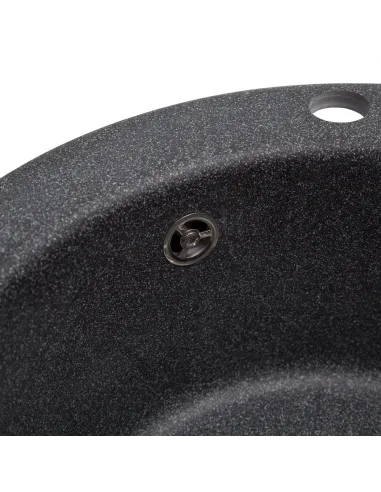 Мойка кухонная каменная круглая Romzha Eva Grafit 201, 475x475x175 мм - 7