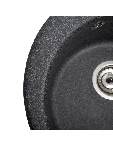 Мойка кухонная каменная круглая Romzha Eva Grafit 201, 475x475x175 мм - 8