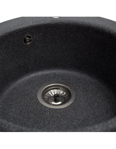 Мойка кухонная каменная круглая Romzha Eva Grafit 201, 475x475x175 мм - 9