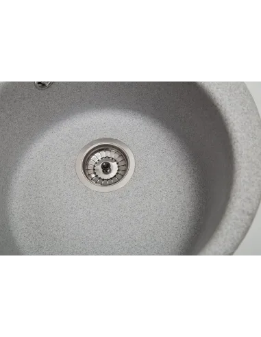 Мийка кухонна кам`яна кругла Romzha Eva Seda 601, 475x475x175 мм - 9