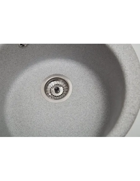 Мийка кухонна кам`яна кругла Romzha Eva Seda 601, 475x475x175 мм - 9