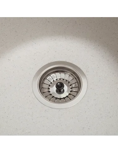 Мийка кухонна кам`яна кругла Romzha Eva Biela 101, 475x475x175 мм - 6