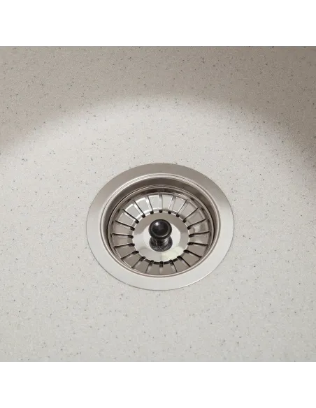 Мийка кухонна кам`яна кругла Romzha Eva Biela 101, 475x475x175 мм - 6