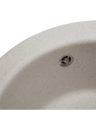 Мийка кухонна кам`яна кругла Romzha Eva Biela 101, 475x475x175 мм - 7