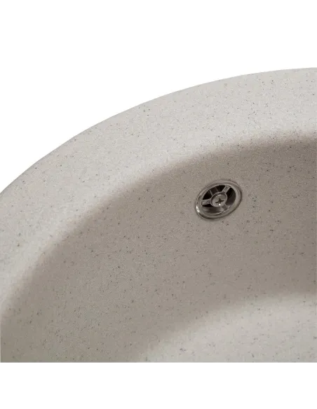 Мийка кухонна кам`яна кругла Romzha Eva Biela 101, 475x475x175 мм - 7