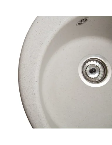 Мийка кухонна кам`яна кругла Romzha Eva Biela 101, 475x475x175 мм - 8