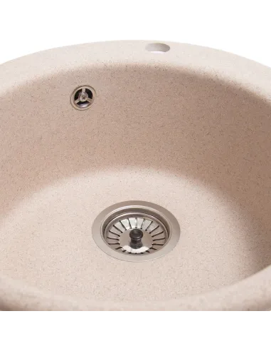 Мийка кухонна кам`яна кругла Romzha Eva Bezhvy 401, 475x475x175 мм - 6