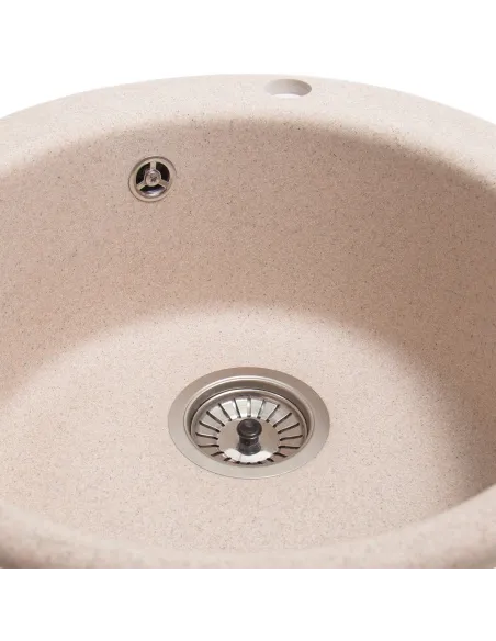 Мийка кухонна кам`яна кругла Romzha Eva Bezhvy 401, 475x475x175 мм - 6